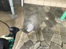 横浜市戸塚区Y様邸インディフレッシュセラ外壁塗装施工前高圧洗浄作業