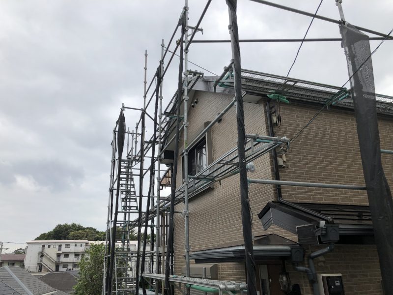 台風　外壁塗装　屋根塗装　メッシュシート　横浜市　鶴見区　塗り替え