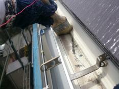 横浜市戸塚区Y様邸インディフレッシュセラ外壁塗装施工後清掃作業