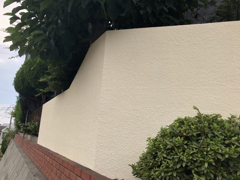 横浜市栄区Y様邸インディフレッシュセラ塀塗装施工後
