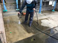 横浜市戸塚区N様邸外壁塗装前高圧洗浄作業