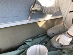 横浜市戸塚区N様邸水切り塗装上塗り２回目