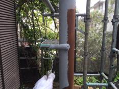 横浜市戸塚区H様邸ベランダ鉄柱錆止め塗装