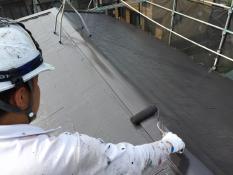 横浜市都筑区S様邸棟板金上塗り２回目