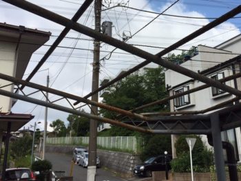 横浜市港南区S様邸カーポート鉄部塗装前