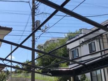横浜市港南区S様邸カーポート鉄部塗装施工後