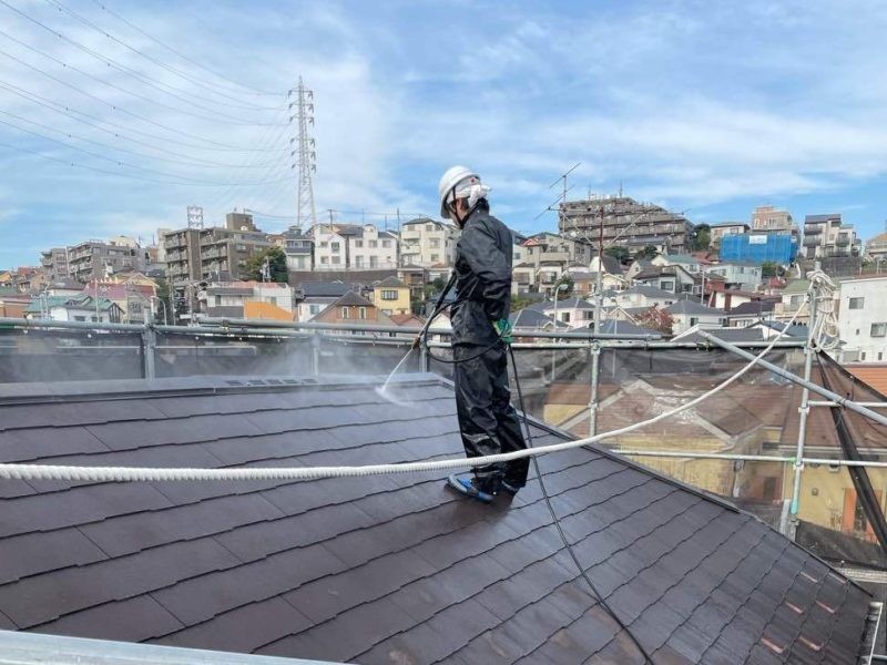 横浜市鶴見区S様邸屋根塗装高圧洗浄