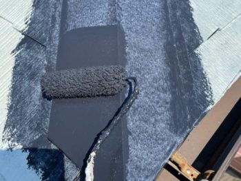 藤沢市S様邸棟板金塗装上塗り2回目