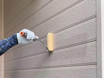 藤沢市S様邸パーフェクトセラミックトップG外壁塗装下塗り