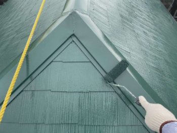 横浜市港南区F様邸棟板金塗装上塗り2回目