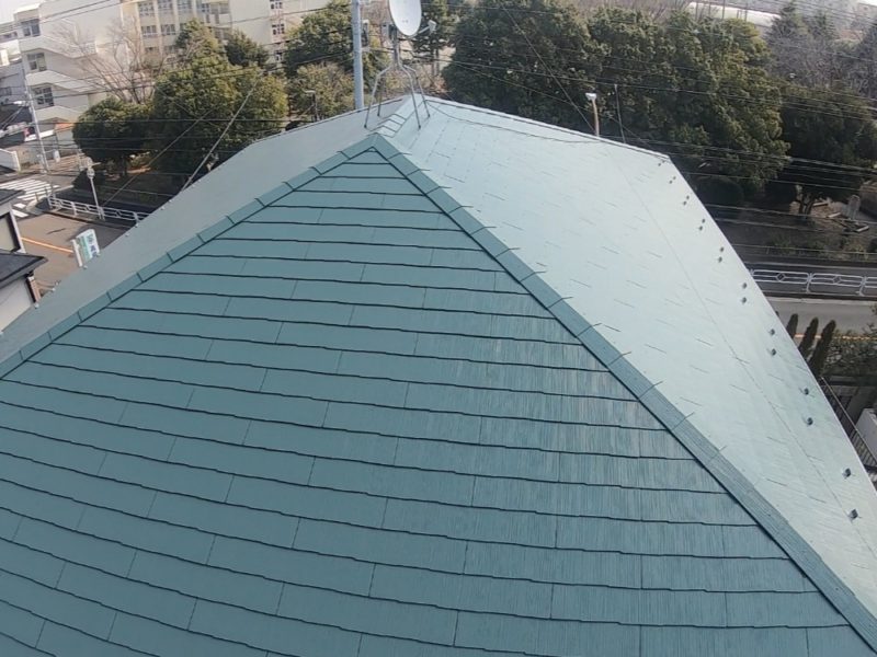 横浜市港南区N様所有アパートSサーモアイSi屋根塗装施工後画像