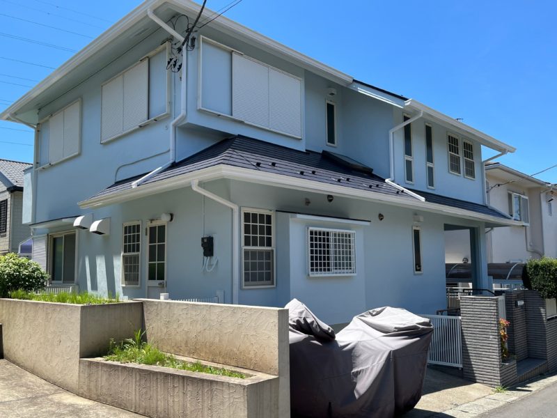 横浜市栄区O様邸超低汚染リファイン1000Si-IR外壁塗装施工後画像