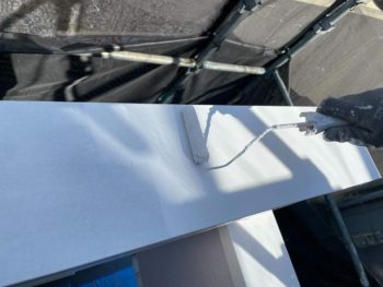 横浜市鶴見区T様邸笠木板金塗装上塗り2回目