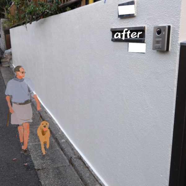 塀のひび割れ施工後画像