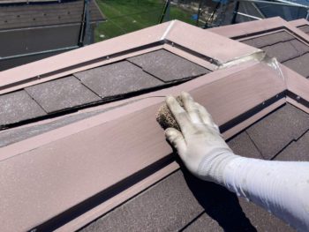 横浜市緑区T様邸棟板金塗装前ケレン作業