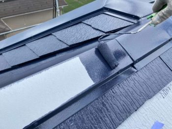 横浜市緑区T様邸棟板金塗装上塗り1回目