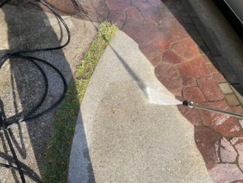 横浜市旭区Y様邸超低汚染リファイン艶消1000MS-IR外壁塗装前土間高圧洗浄作業