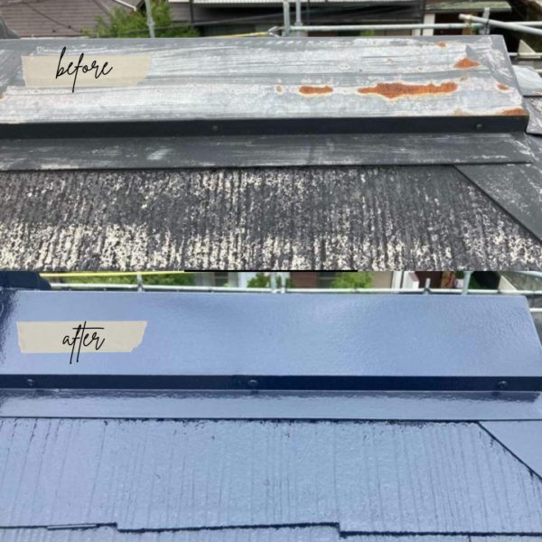 棟板金塗装施工前施工後画像