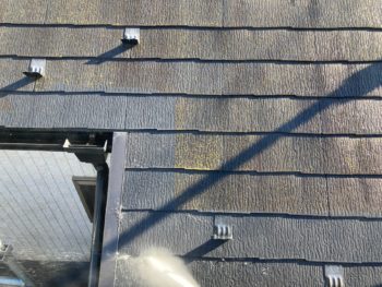 横浜市栄区K様邸スーパーシャネツサーモF屋根塗装前高圧洗浄作業