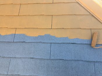 横浜市戸塚区H様邸ファインパーフェクトセラミックベスト屋根塗装上塗り1回目