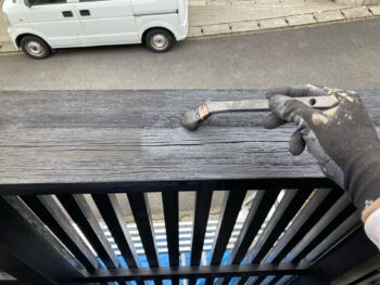 横浜市港南区A様邸ウッドデッキ塗装上塗り2回目