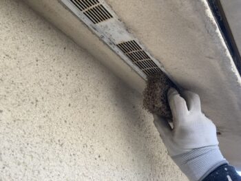 鎌倉市N様邸軒天換気口塗装前ケレン作業