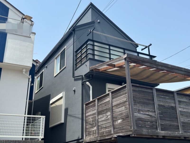 横浜市南区S様邸グランセラトップ1液水性外壁塗装施工後画像