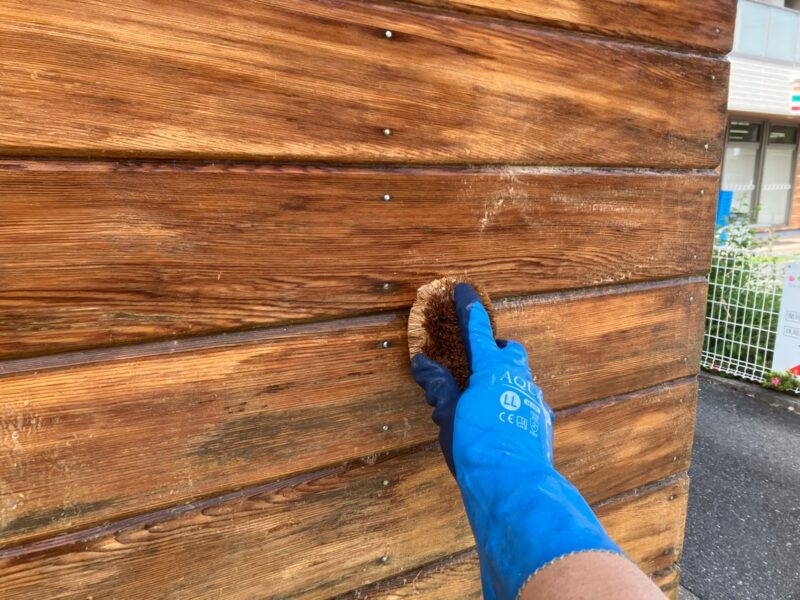 木部塗装前アク洗い