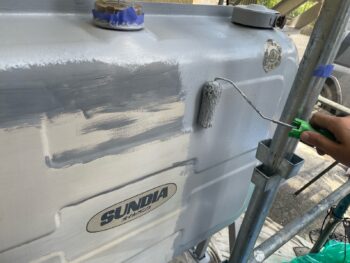 横浜市栄区I様邸オイルタンク錆止め塗装