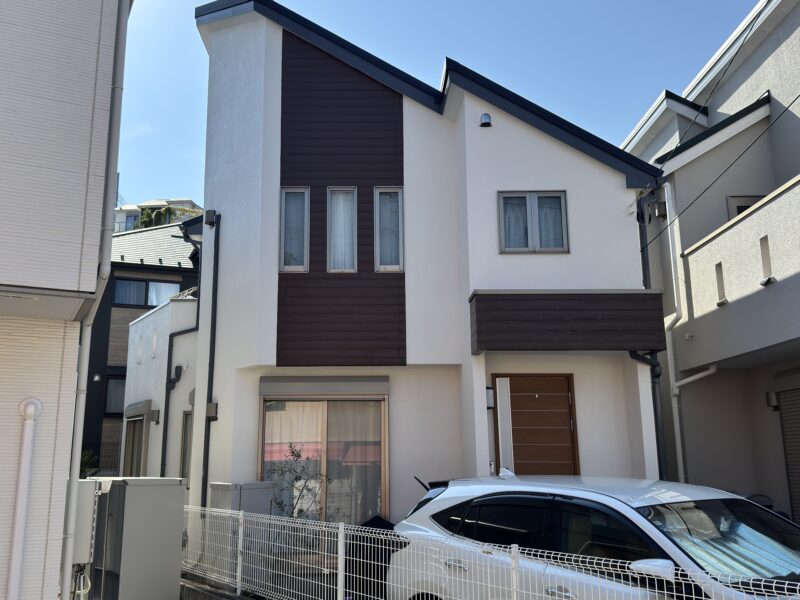 横浜市金沢区Y様邸グランセラトップ1液水性外壁塗装施工後