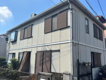 横浜市西区A様邸グランセラトップ1液水性外壁塗装施工前