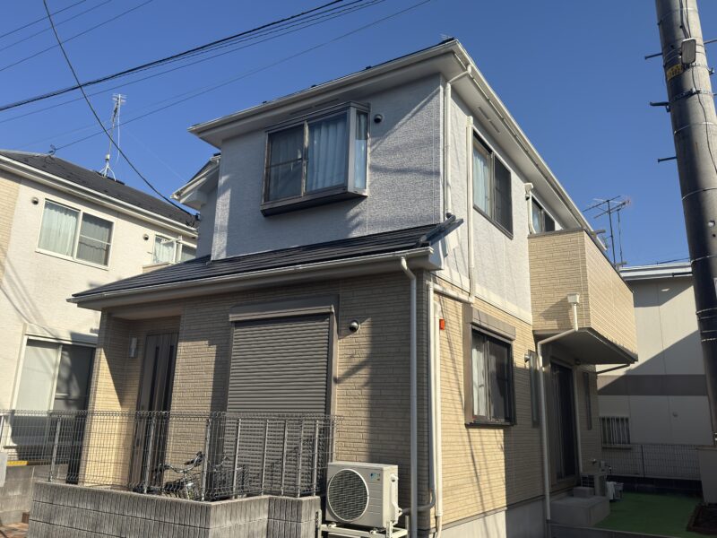 横浜市旭区Y様邸グランセラトップ1液水性＆UVプロテクトMKクリヤー外壁塗装施工後