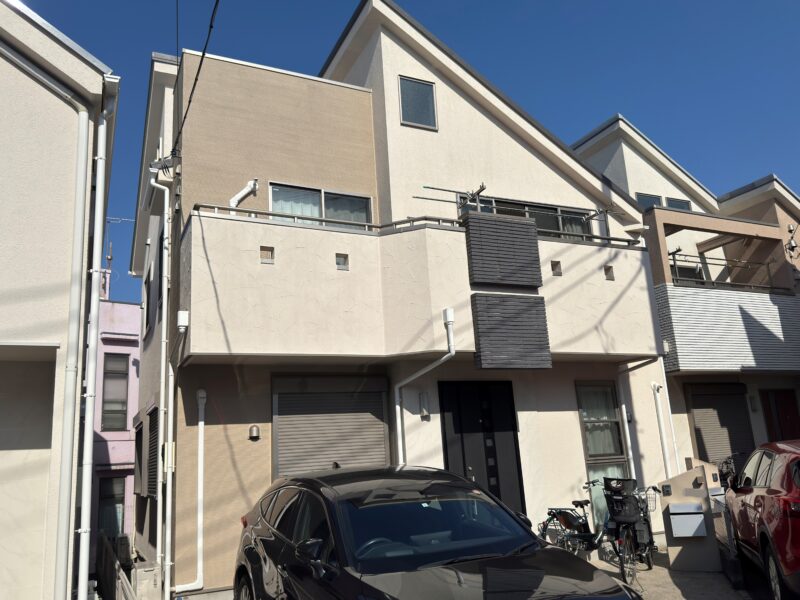 横浜市鶴見区S様邸グランセラトップ1液水性外壁塗装施工後